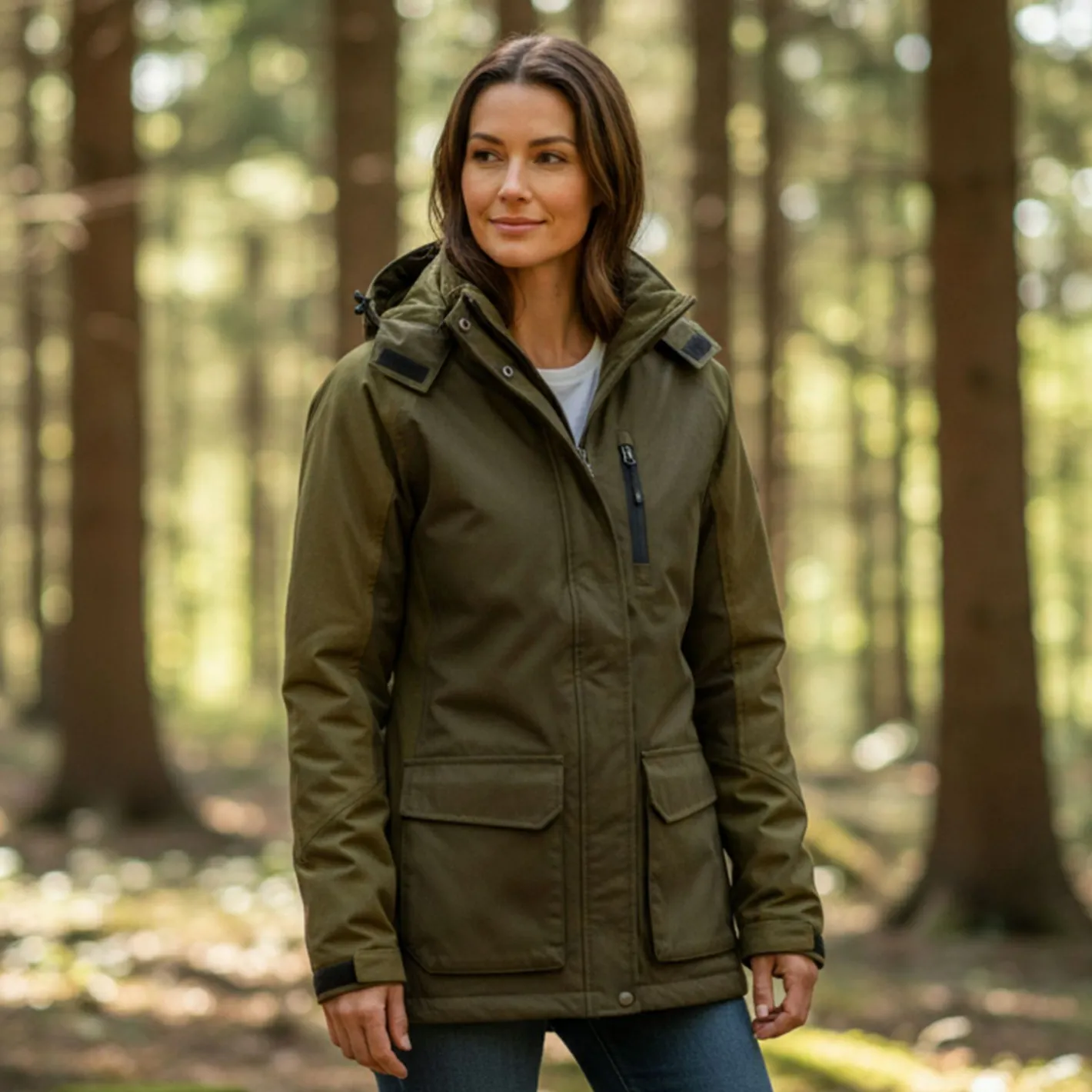 Outlet il Lago Sie Funktionsjacke Huntress Damen (Dunkeloliv/Braun)