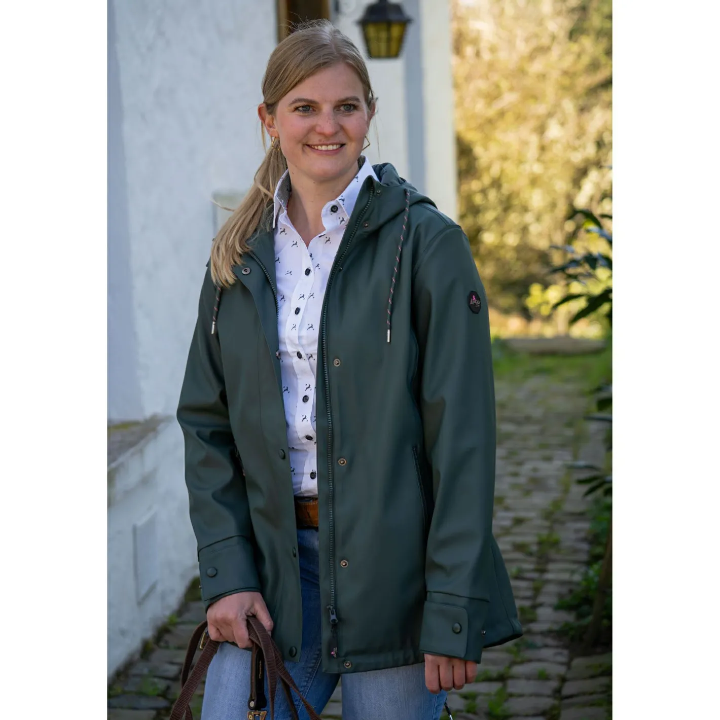 il Lago Sie Damen Angeljacken & -Westen<Regenjacke Hirschlein Damen (Oliv)