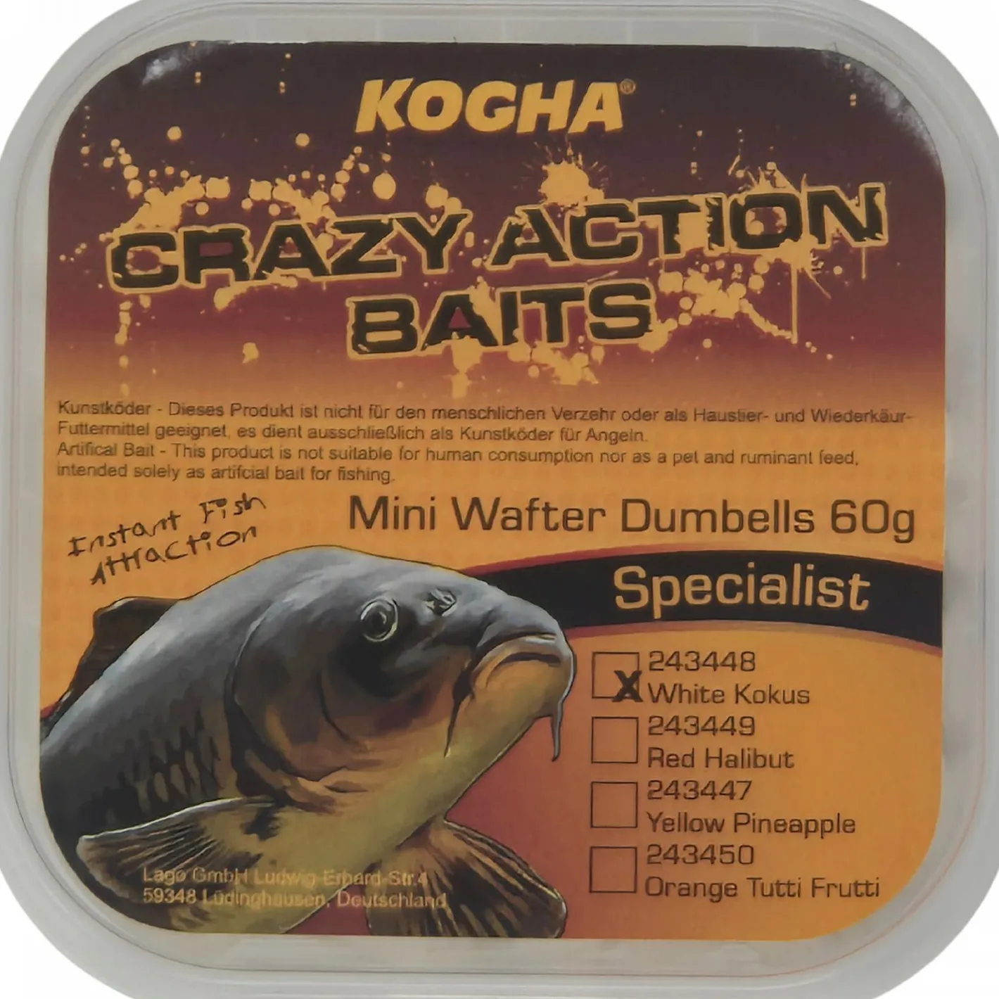 Hot Kogha Crazy Action Baits Mini Wafter Dumbells (Kokos)