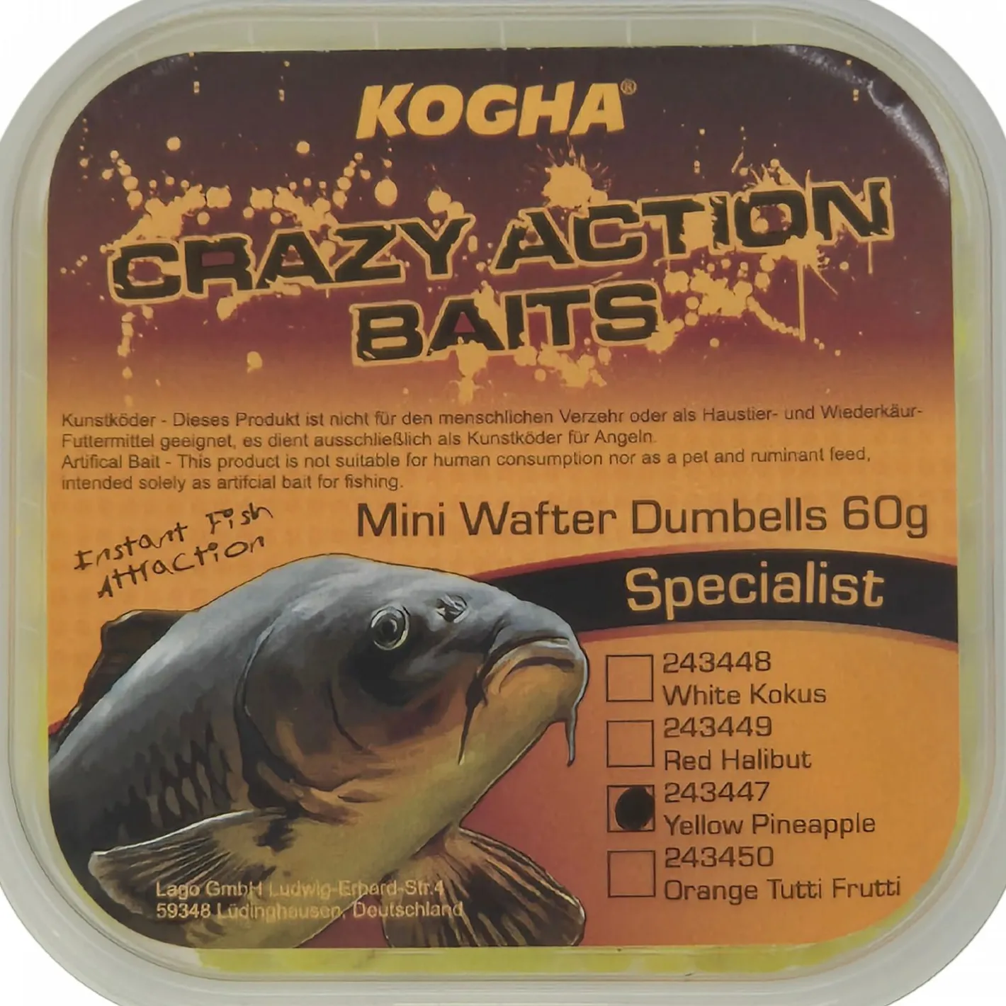 Clearance Kogha Crazy Action Baits Mini Wafter Dumbells (Ananas)