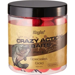 Kogha Karpfenfutter·Boilies & Popup Boilies|Karpfenfutter<Pop Up Boilies Crazy Action Baits Specialist Gold (Scoberry)