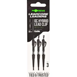 Korda Angelvorfächer & Beifänger|Raubfischangeln-Zubehör<Kable Leadcore Leader QC Swivel (50 cm, Weed)