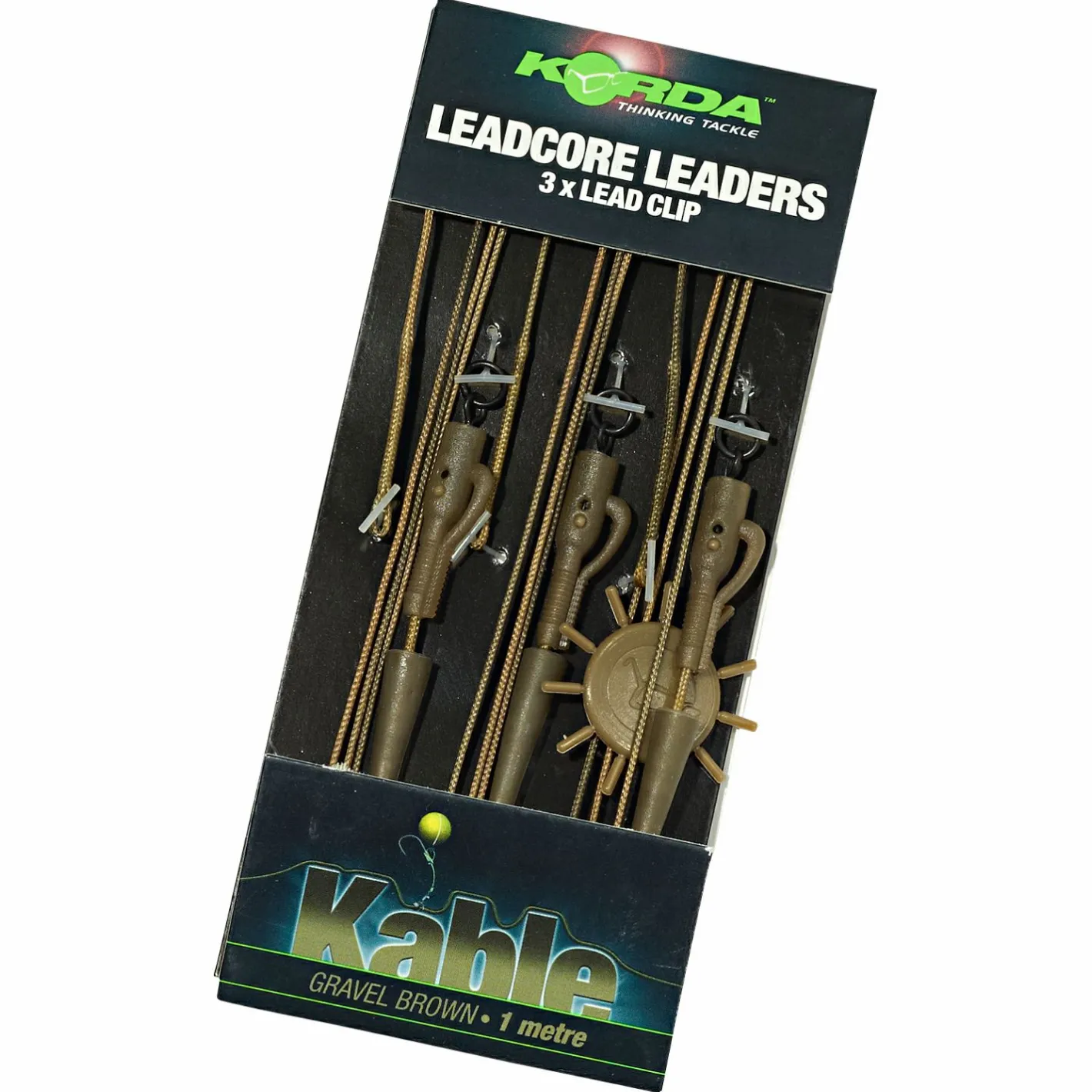 Korda Angelvorfächer & Beifänger|Karpfenangeln-Zubehör<Ring Swivel Leadcore Leader (kiesbraun)