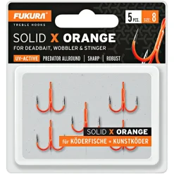 Lieblingsku00f6der Raubfischangeln-Zubehör|Angelhaken<Lieblingsköder Fukura Solid X Drillinge (orange)