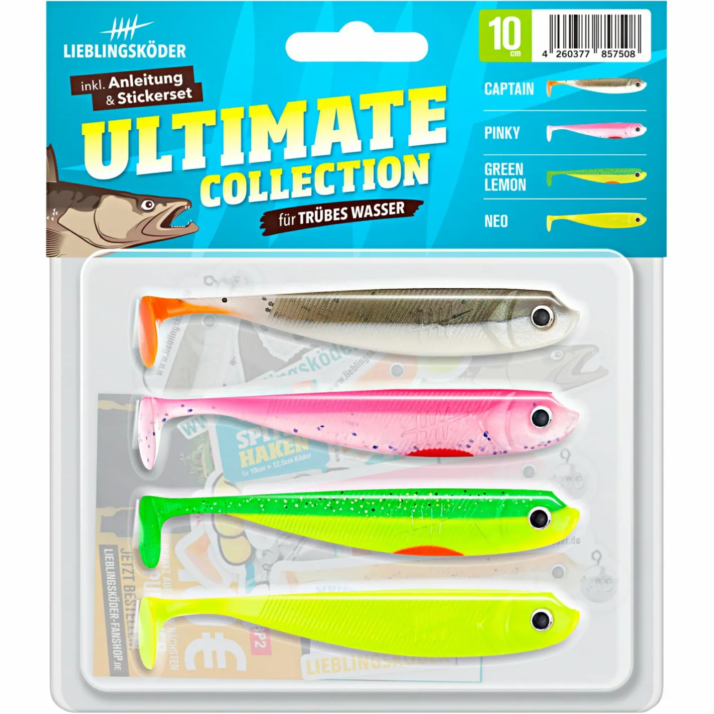 Hot Lieblingsku00f6der Lieblingsköder Gummifisch Zanderköder (10 cm, Ultimate Collection Trübes Wasser)