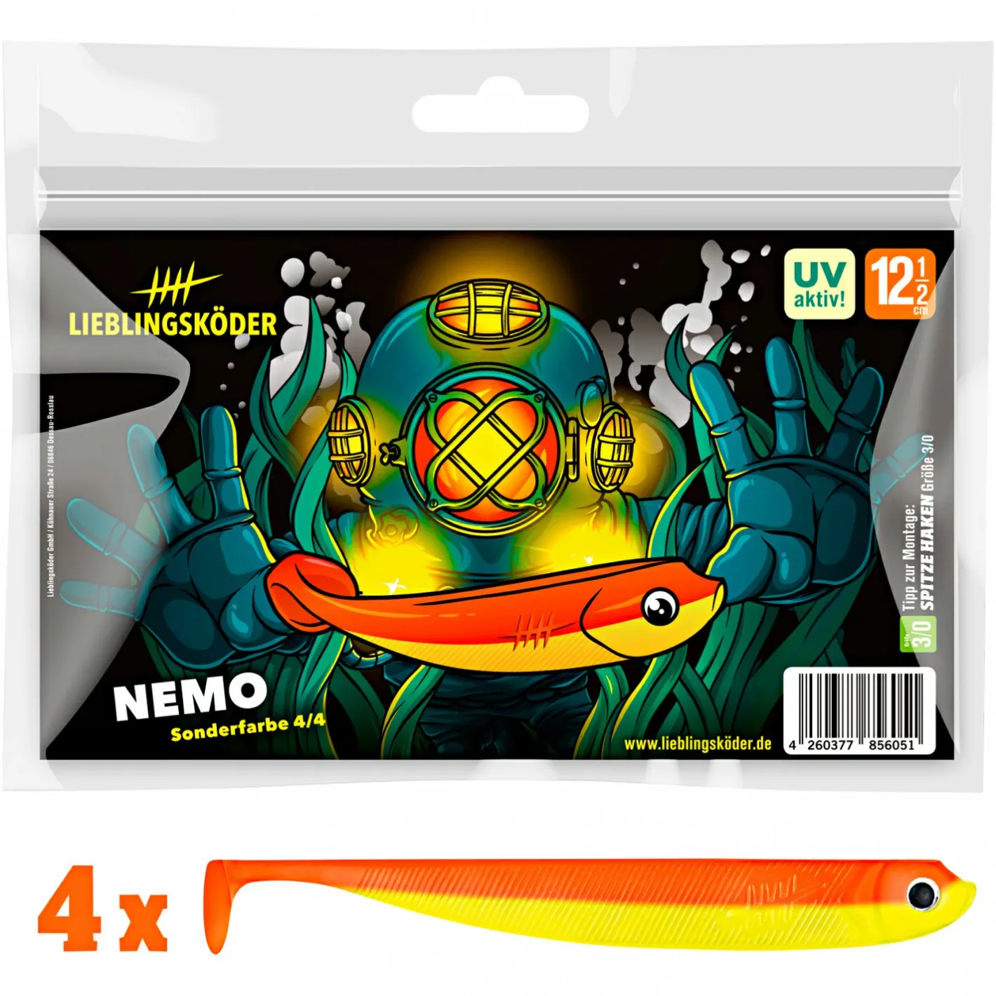 Lieblingsku00f6der Gummiköder ·Gummifische & Shads|Raubfischangeln Kunstköder<Lieblingsköder Gummifisch Zanderköder (12,5 cm, Nemo)
