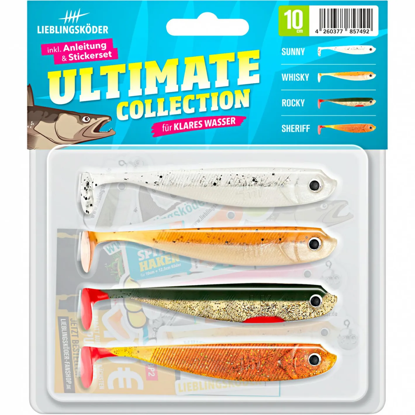 Lieblingsku00f6der Raubfischangeln Kunstköder|Gummiköder ·Gummifische & Shads<Lieblingsköder Gummifisch Zanderköder (10 cm, Klares Wasser)
