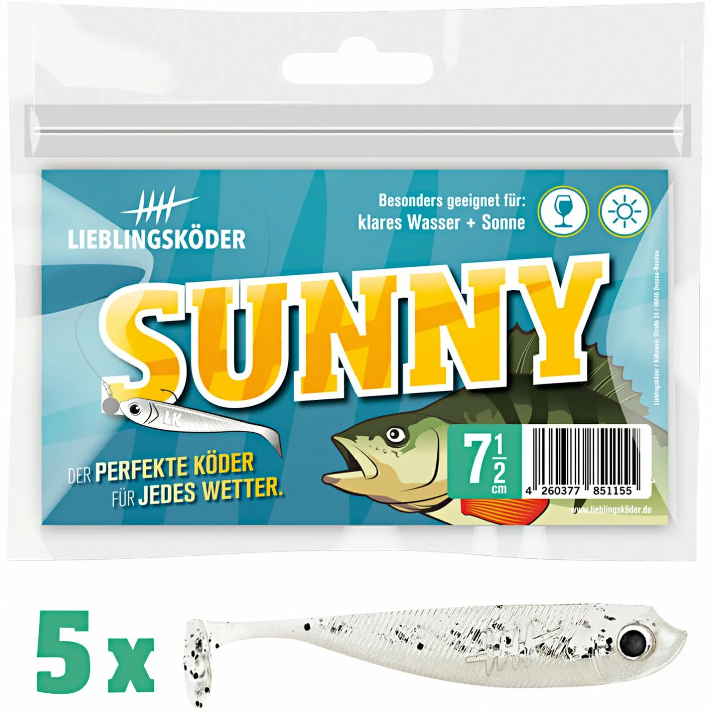 Lieblingsku00f6der Gummiköder ·Gummifische & Shads|Raubfischangeln Kunstköder<Lieblingsköder Gummifisch Barschköder (7,5 cm, Sunny)