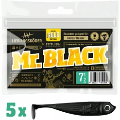 Outlet Lieblingsku00f6der Lieblingsköder Gummifisch Barschköder (7,5 cm, Mr.Black)