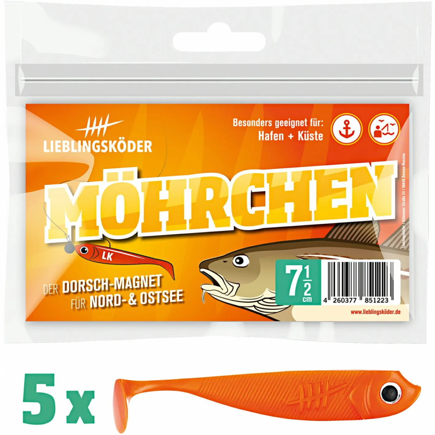 Lieblingsku00f6der Gummiköder ·Gummifische & Shads|Raubfischangeln Kunstköder<Lieblingsköder Gummifisch Barschköder (7,5 cm, Möhrchen)
