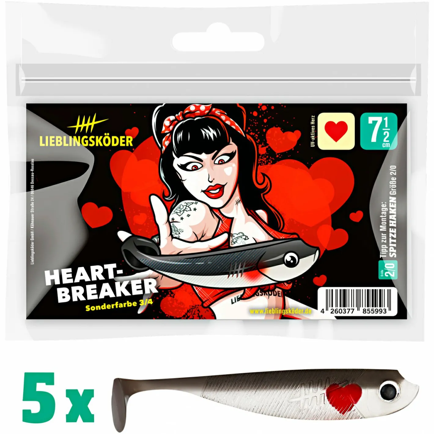 Outlet Lieblingsku00f6der Lieblingsköder Lieblingsköder Heartbreaker Gummifisch