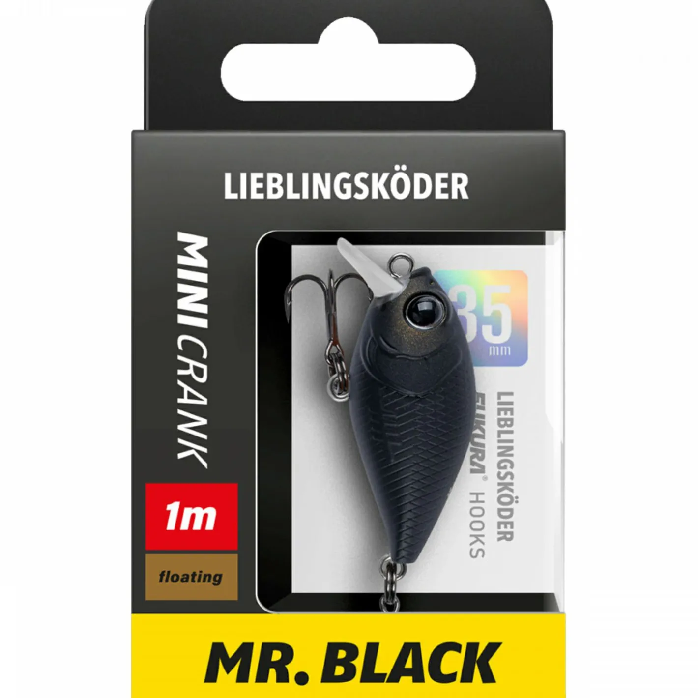 Lieblingsku00f6der Wobbler<Lieblingsköder Mini Crank (Mr. Black)