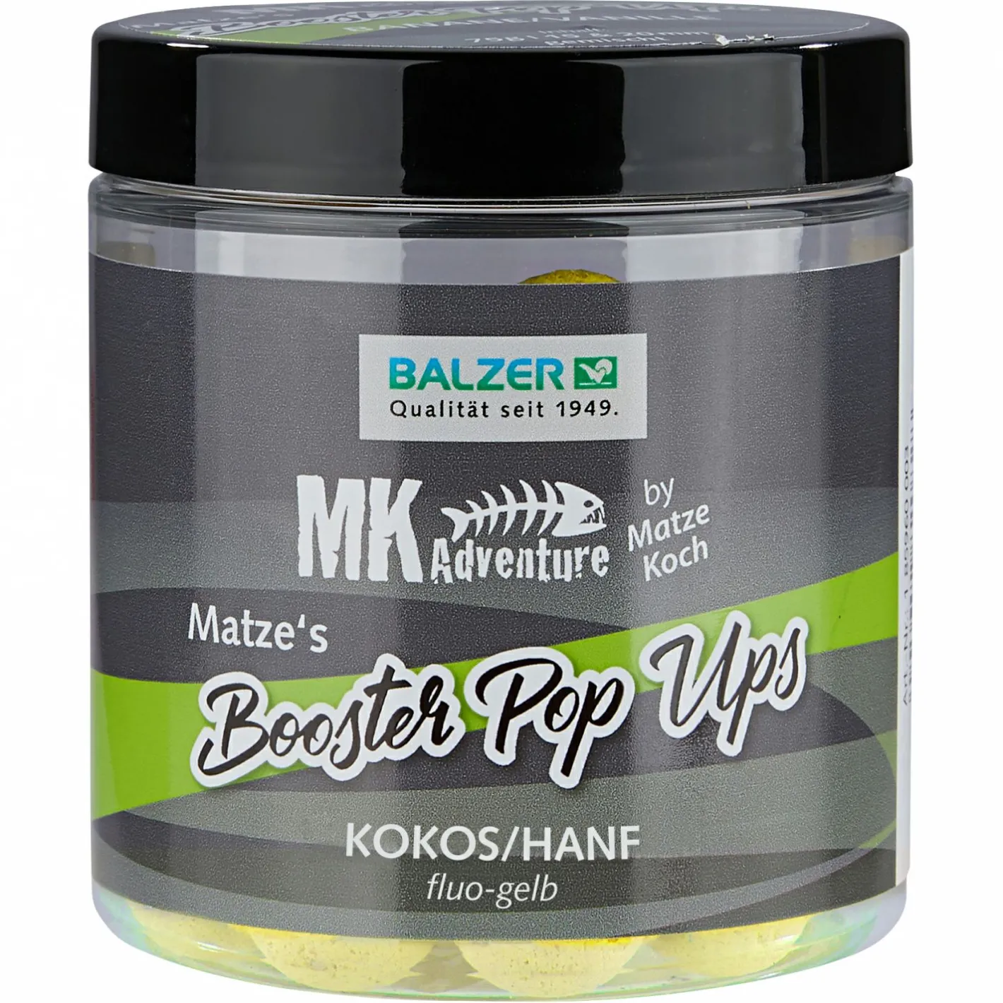 Matze Koch Karpfenfutter·Boilies & Popup Boilies|Karpfenfutter<Pop-Ups MK Adventure Booster Balls (Kokos/Hanf)