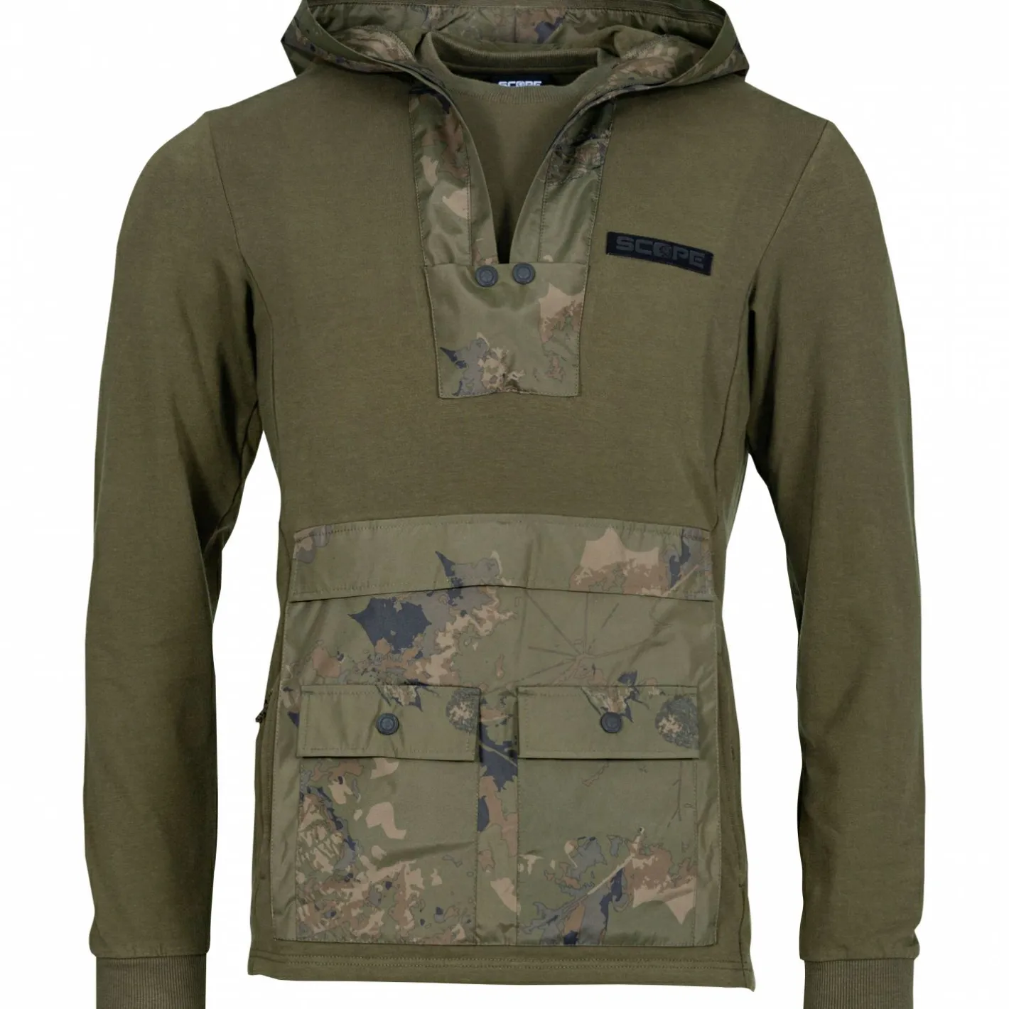 Nash Angelpullover & -Strickjacken<Scope Lite Hoody Herren (Oliv/Camouflage)