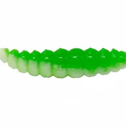 Omura Baits Gummiköder ·Gummimaden & Gummiwürmer|Forellen-Kunstköder<Larvy (Hellgrün / Weiß)