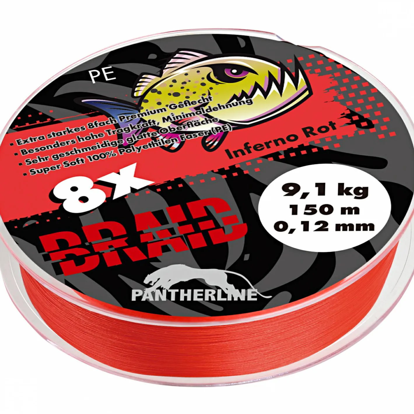 Paladin Geflochtene Schnüre<Pantherline Braid 8fach geflochten (inferno rot)