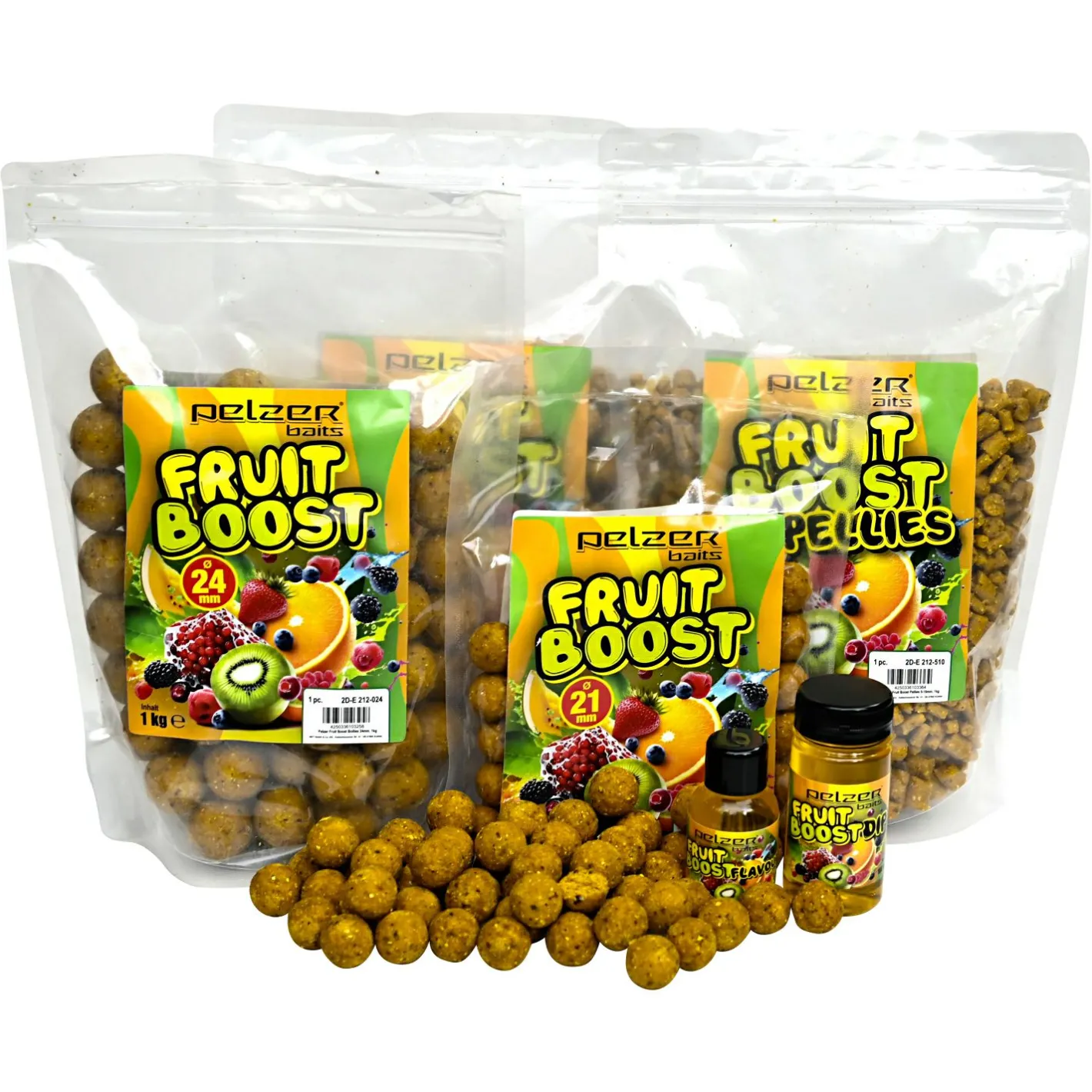 Pelzer Karpfenfutter·Boilies & Popup Boilies|Karpfenfutter<Boilies Fruit Boost