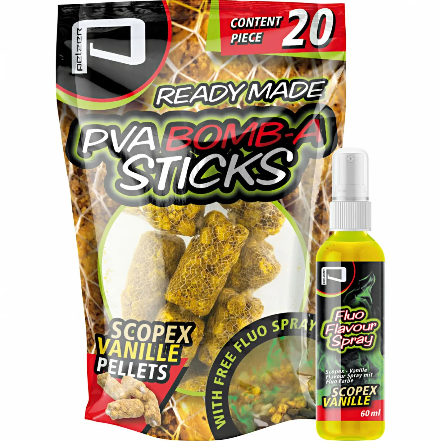 Pelzer Karpfenfutter·Partikelköder & Angel-Pellets|Karpfenfutter<Pellets PVA Bomb-A Sticks (Scopex Vanille)