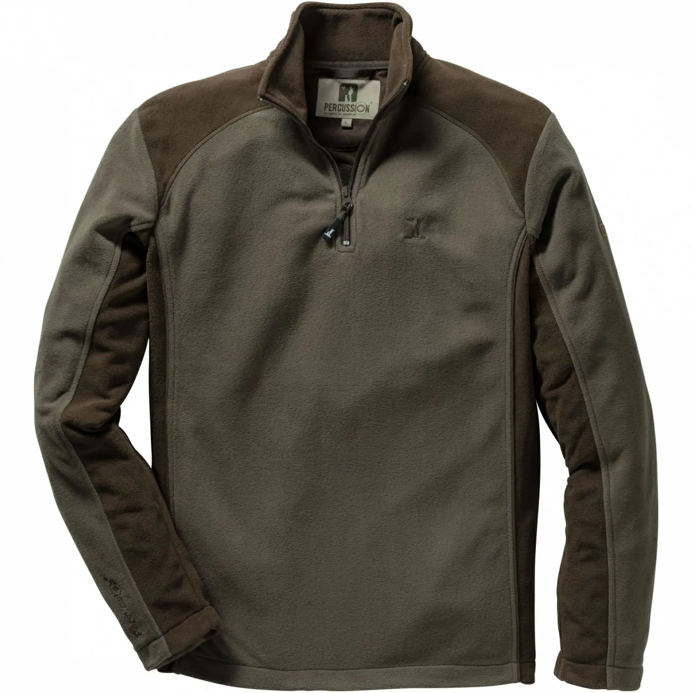 Percussion Angelpullover & -Strickjacken<Fleece Sweater (oliv/braun)