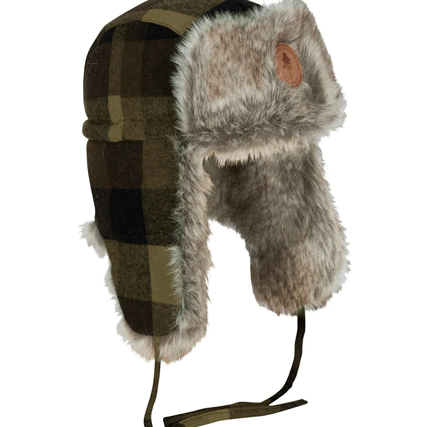 Hot Pinewood Classic Checked Fur Hat Unisex (Green/Black)