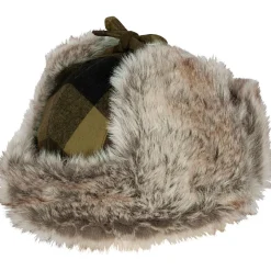 Hot Pinewood Classic Checked Fur Hat Unisex (Green/Black)