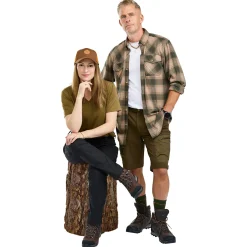 New Pinewood Finnveden Forest Flannel Shirt Herren (Olive/D.Green)