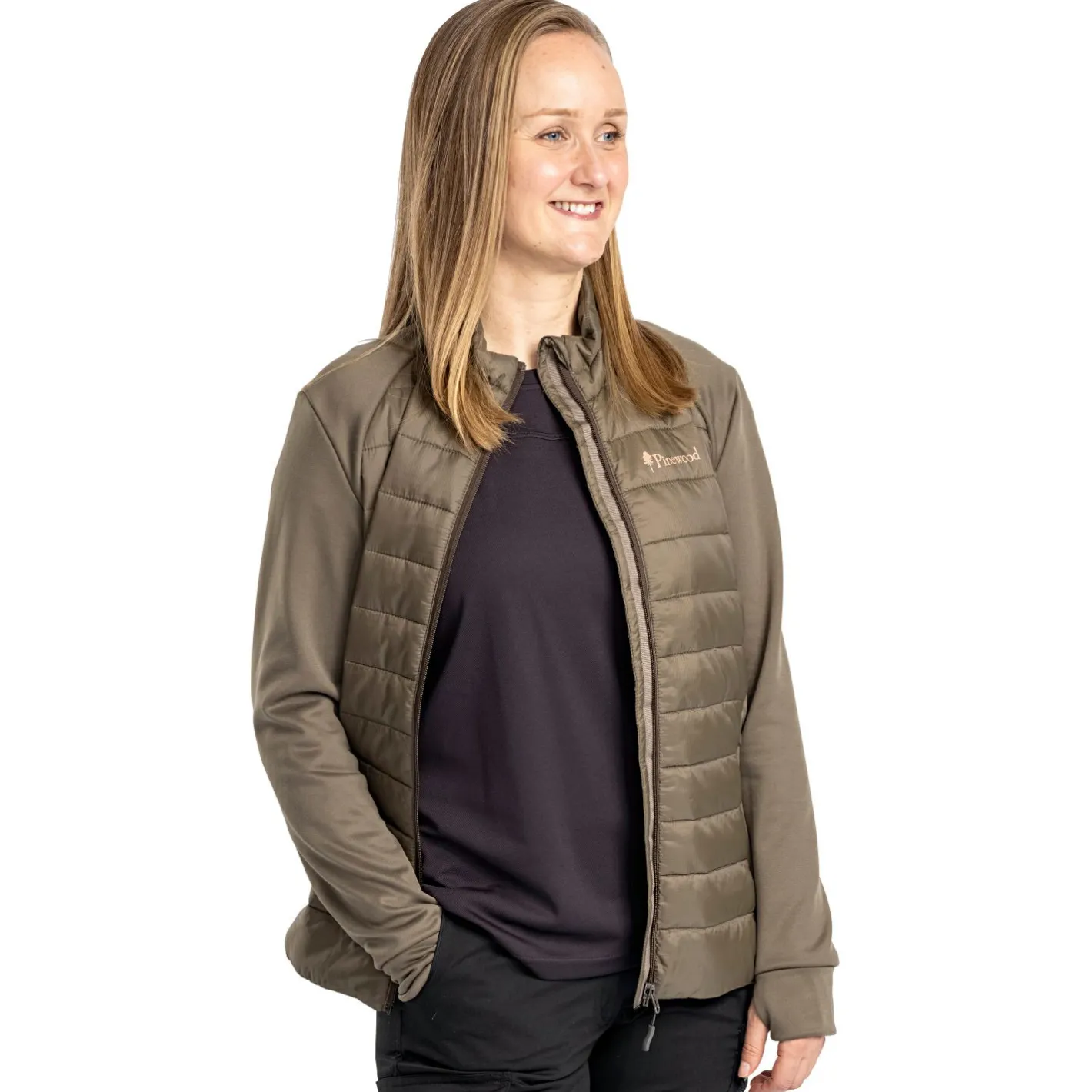 Hot Pinewood Finnveden Hybrid Power Fleece Jacke Damen (Olive)
