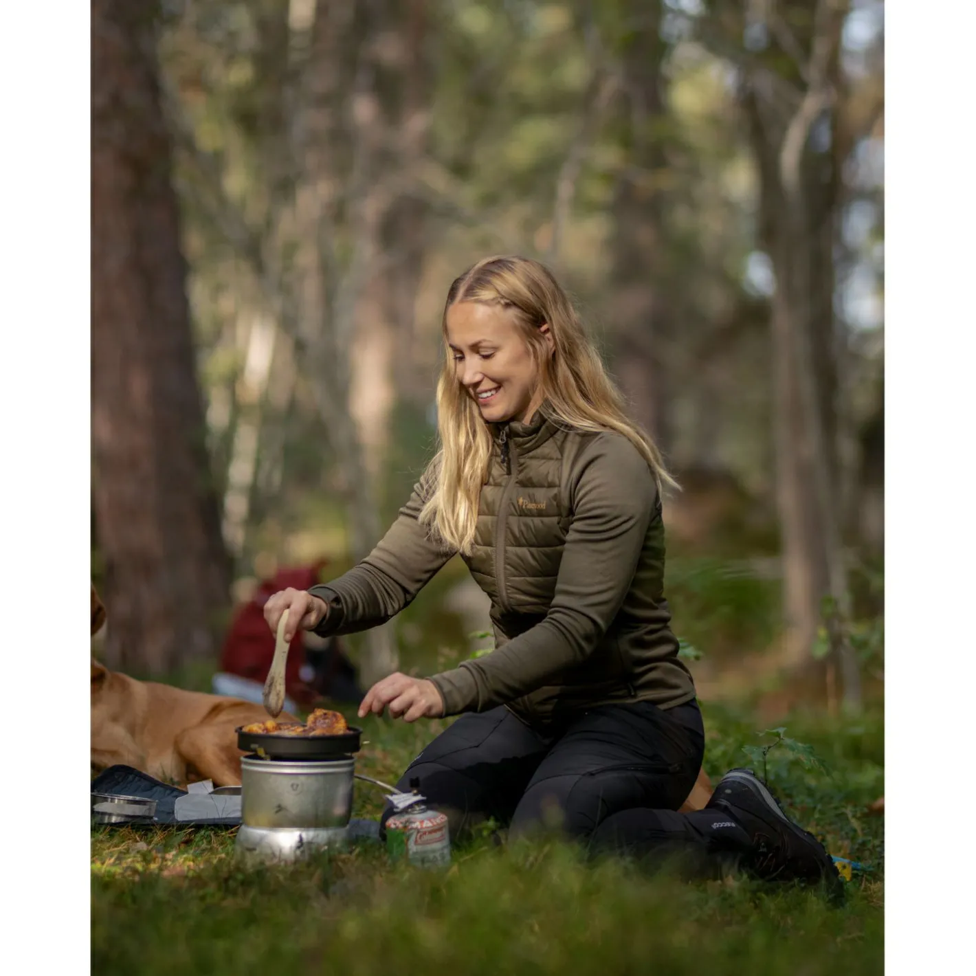 Hot Pinewood Finnveden Hybrid Power Fleece Jacke Damen (Olive)