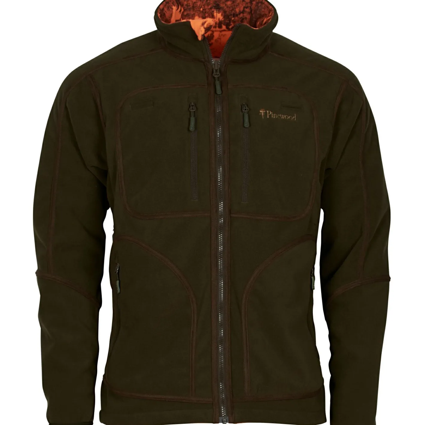 Clearance Pinewood Furudal Reversible Camou Fleece Jacket Herren (H.Brown/Strata Blaze)