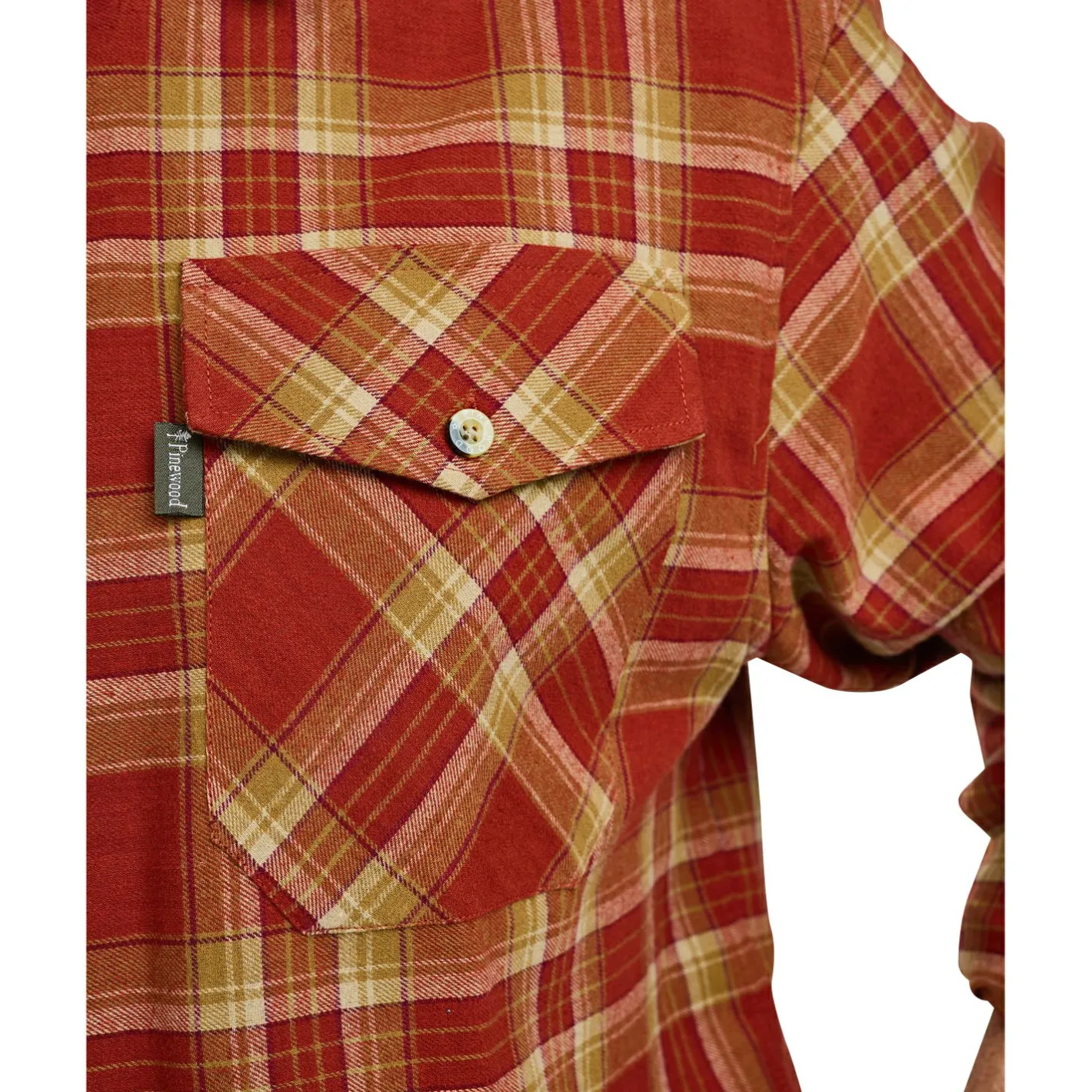 Pinewood Outdoor- & Angelhemden<Härjedalen Shirt Herren (Terracotta/D.Sand)