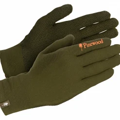 Pinewood Outdoor- & Angel-Handschuhe<Hunters Liner Stretch Glove Unisex (Mossgreen/D.Brown)