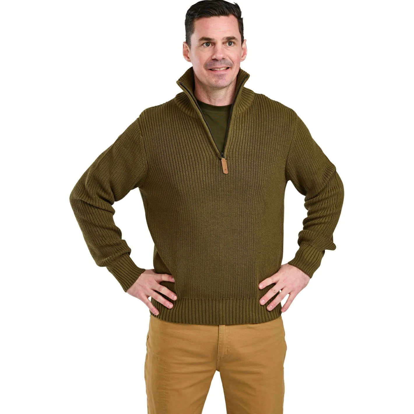 Pinewood Angelpullover & -Strickjacken<Philip Knitted Sweater Herren (Olive Green)