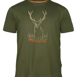 Clearance Pinewood Red Deer T-Shirt Herren (Green)