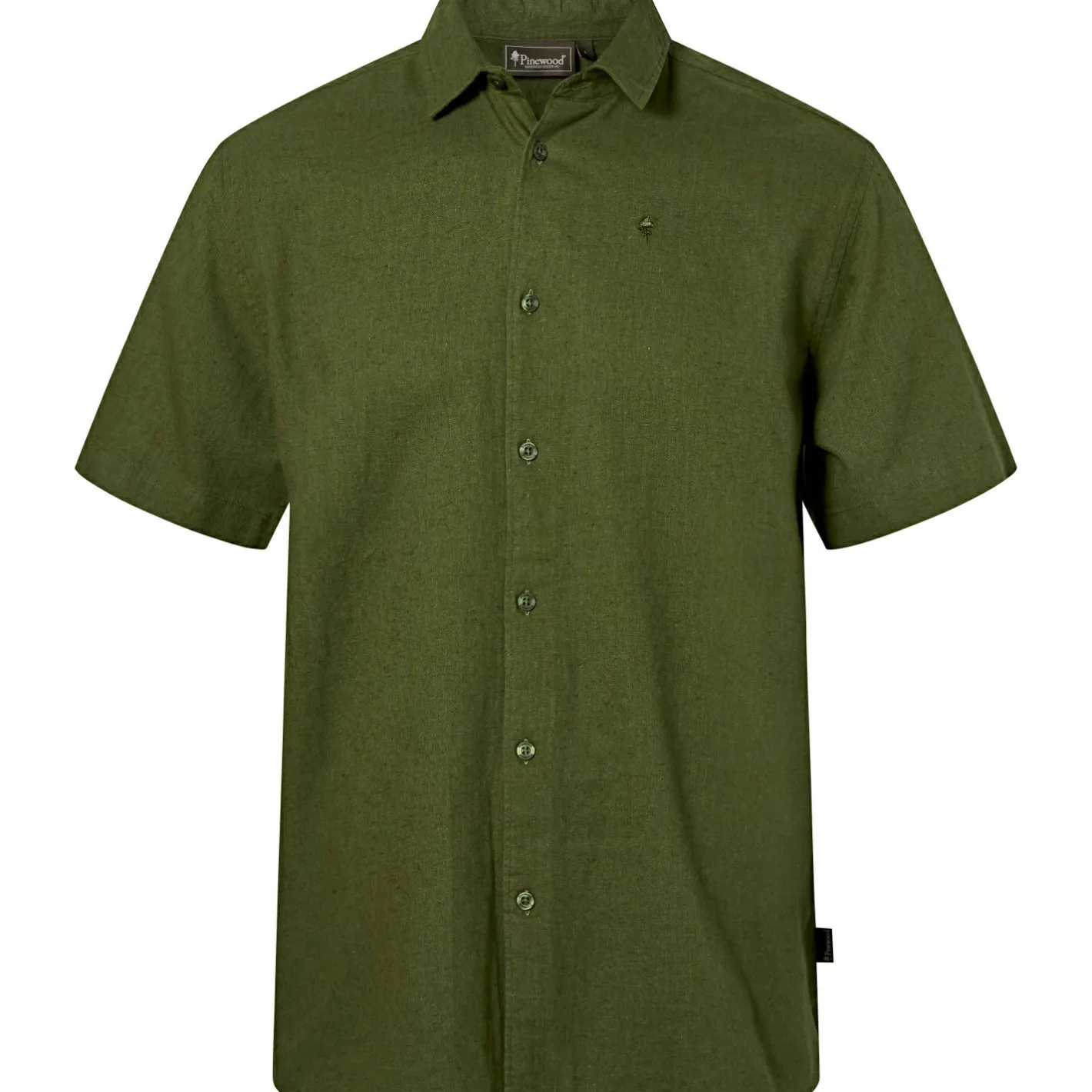 Discount Pinewood Värnamo Hemp Mix S/S Shirt Herren (Pine Green)
