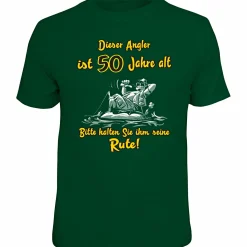 New Rahmenlos "50 Jahre alt, bitte halten Sie ihm seine Rute" T-Shirt Herren (Grün)