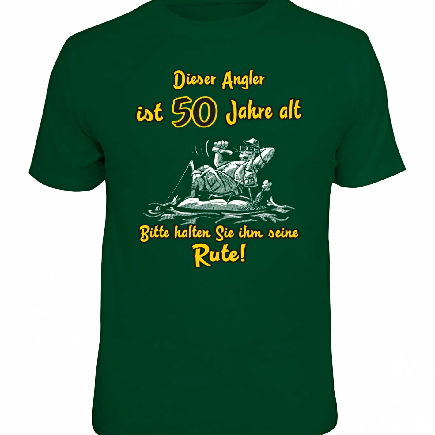 New Rahmenlos "50 Jahre alt, bitte halten Sie ihm seine Rute" T-Shirt Herren (Grün)