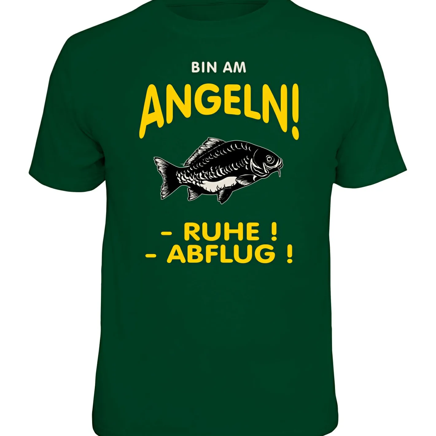 Rahmenlos Angelshirts & Angel-Oberteile<"Bin am Angeln!" T-Shirt Herren (Grün)
