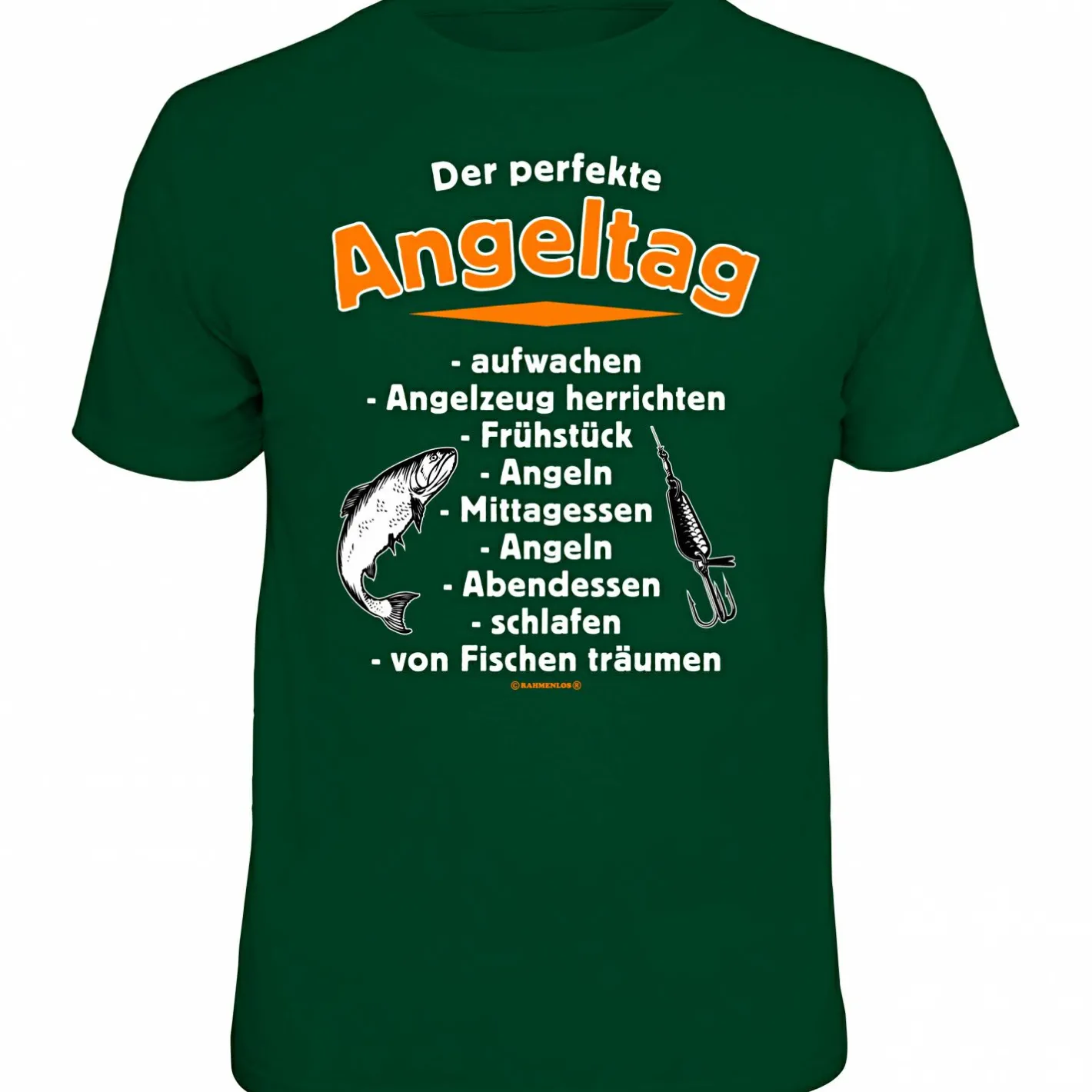 Rahmenlos Angelshirts & Angel-Oberteile<"Der perfekte Angeltag" T-Shirt Herren (Grün)