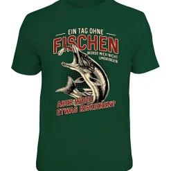 Outlet Rahmenlos "Ein Tag ohne Fischen…" T-Shirt Herren (Grün)