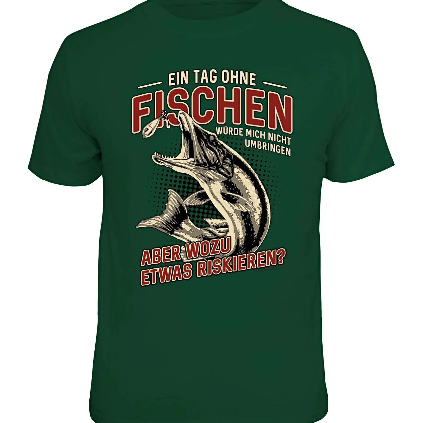 Outlet Rahmenlos "Ein Tag ohne Fischen…" T-Shirt Herren (Grün)