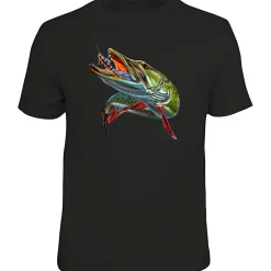 Sale Rahmenlos "Hecht" T-Shirt Herren (Schwarz)