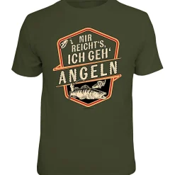 Online Rahmenlos "Mir reichts - ich geh angeln" T-Shirt Herren (Oliv)