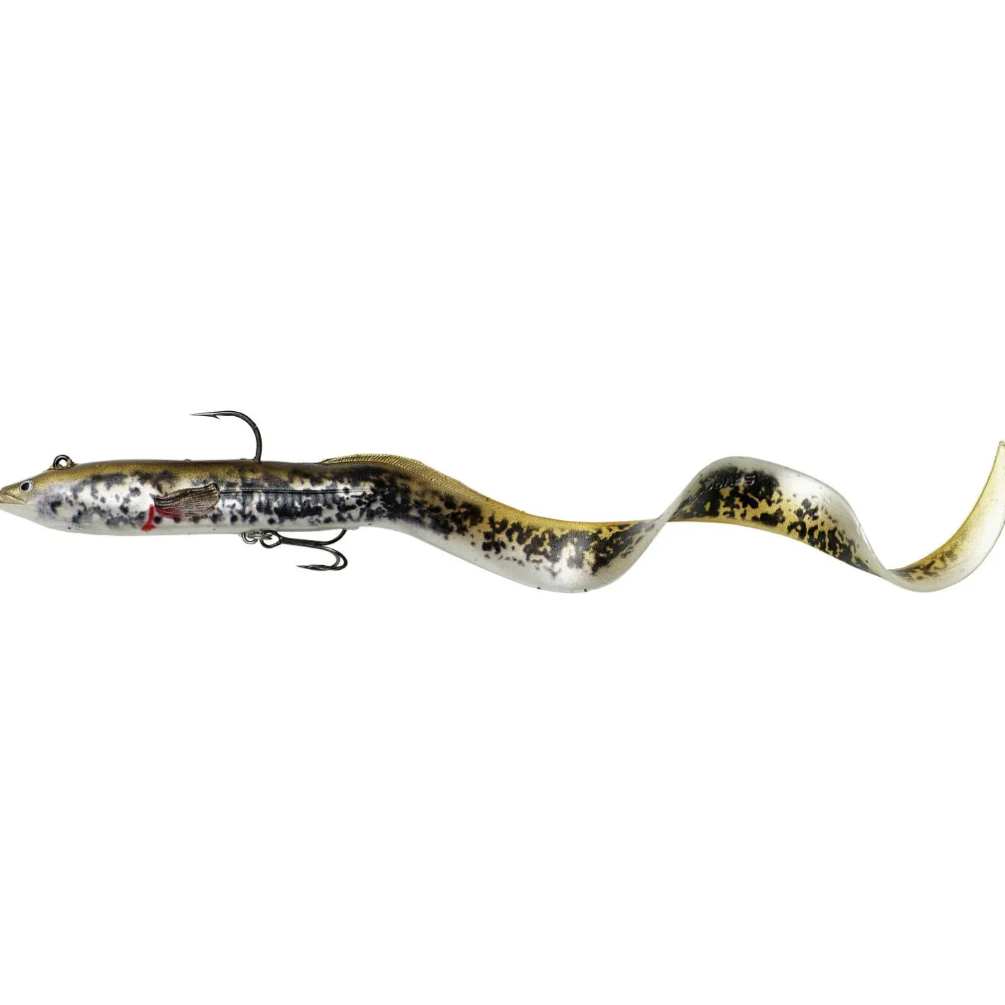 Savage Gear Gummiköder ·Gummiaale|Raubfischangeln Kunstköder<Sandaal Softbait 4D Real Eel (Olive Pearl PHP)