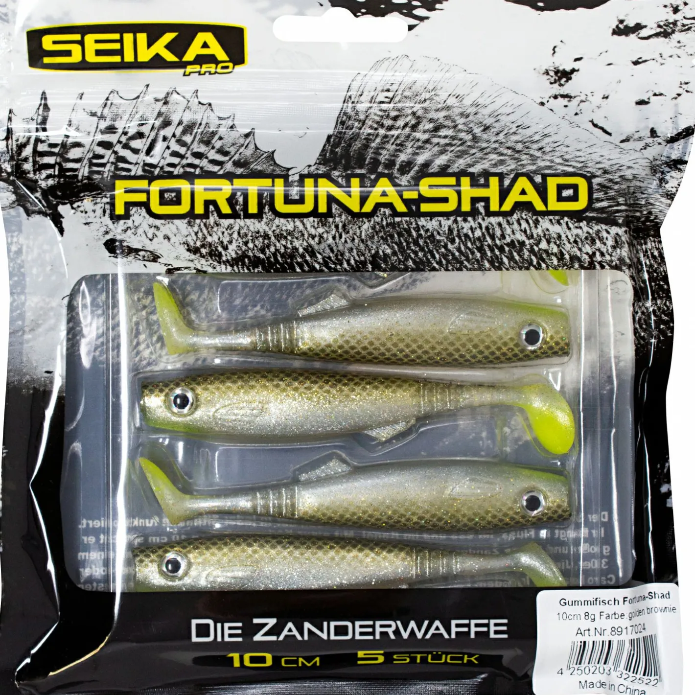 Seika Pro Gummiköder ·Gummifische & Shads<Fortuna Shad (Golden Brownie)