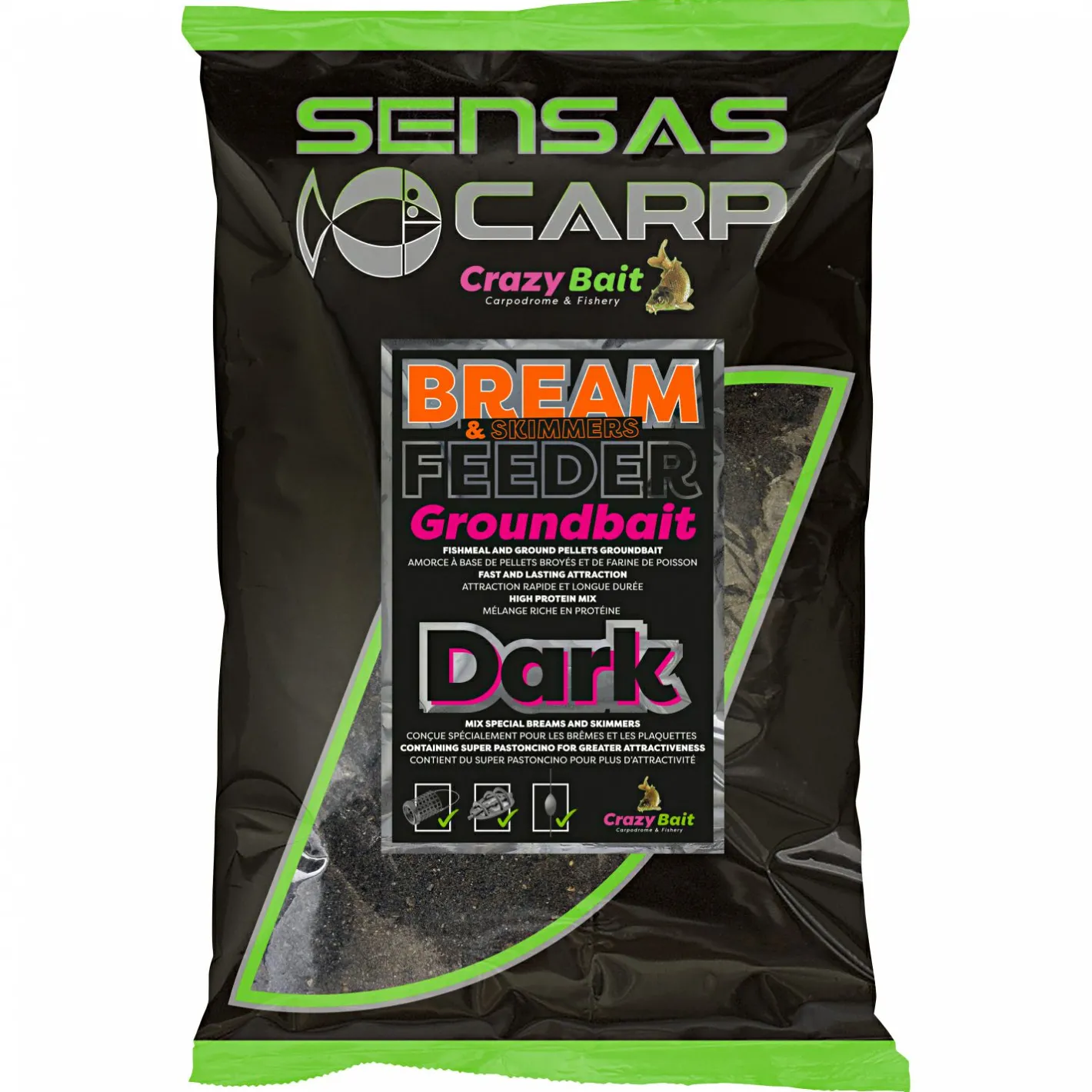 Sensas Friedfischfutter|Friedfischangeln-Zubehör<Grundfutter Big Bait (UK bream feeder dark)