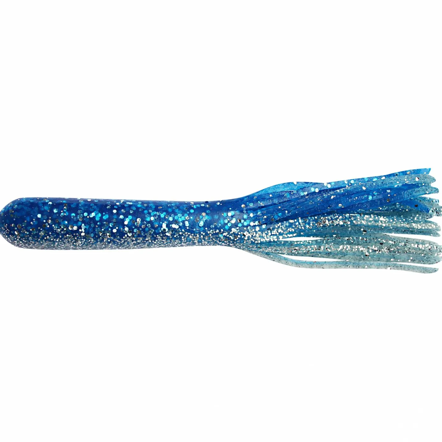 Clearance ShadXperts Fransenköder Magnum Tube 5" (Klar Silber/Blau-Glitter)