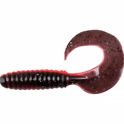 ShadXperts Gummiköder ·Creature Baits|Raubfischangeln Kunstköder<Twister 4" (Feuerrot/Schwarz Rot-Gold Glitter