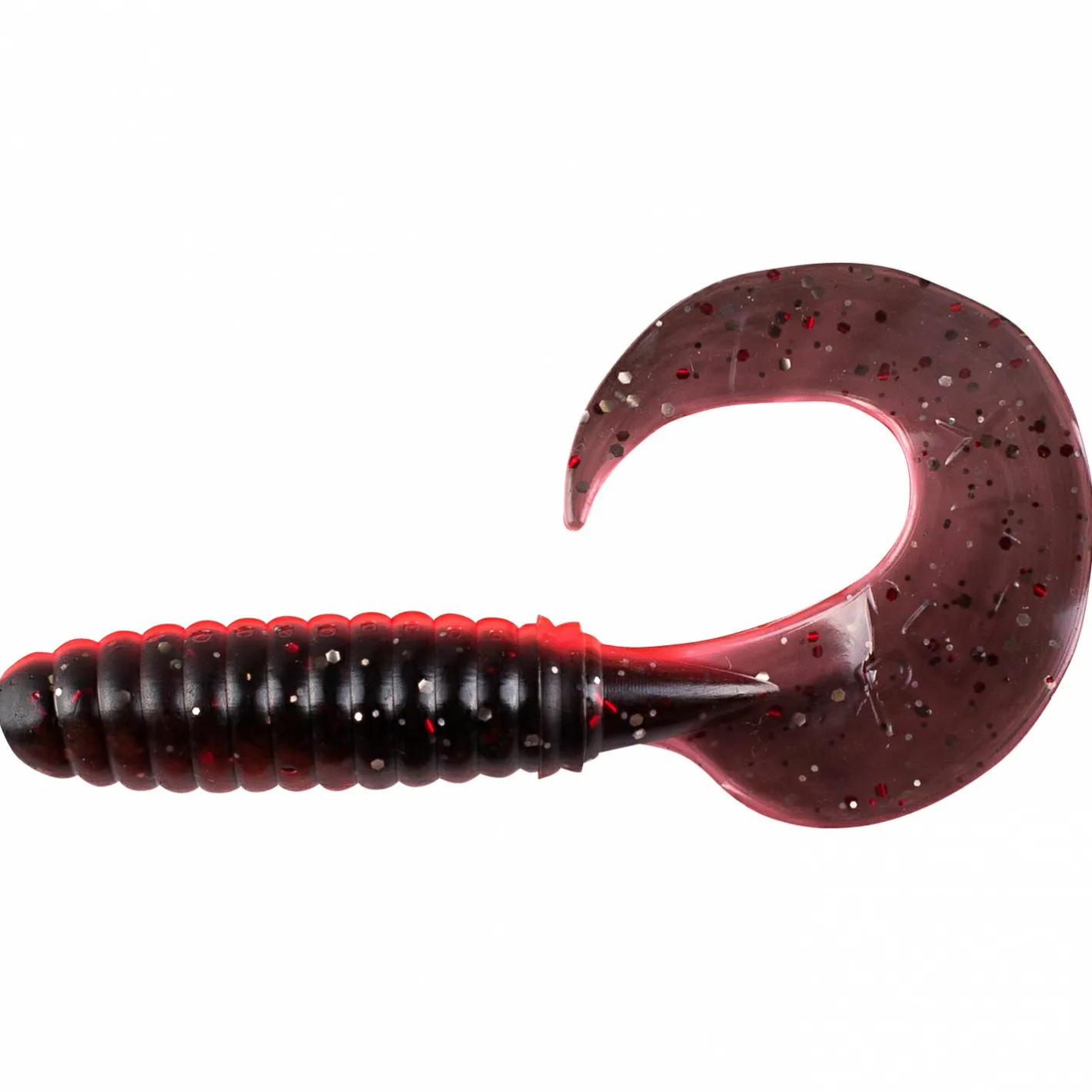 ShadXperts Gummiköder ·Creature Baits|Raubfischangeln Kunstköder<Twister 4" (Feuerrot/Schwarz Rot-Gold Glitter
