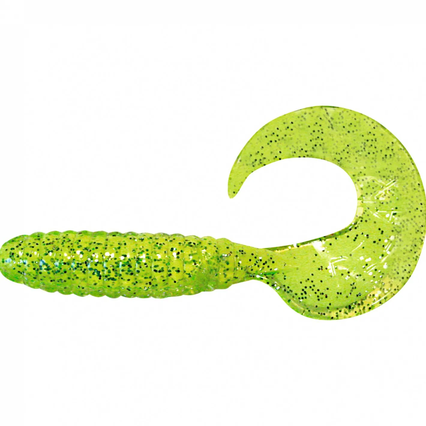 ShadXperts Gummiköder ·Twister|Raubfischangeln Kunstköder<Twister 4" (Fluogelb/Fluogrün-Glitter)