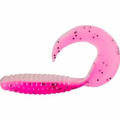 ShadXperts Gummiköder ·Twister|Raubfischangeln Kunstköder<Twister 4" (Reinweiss/Hot Pink Glitter)